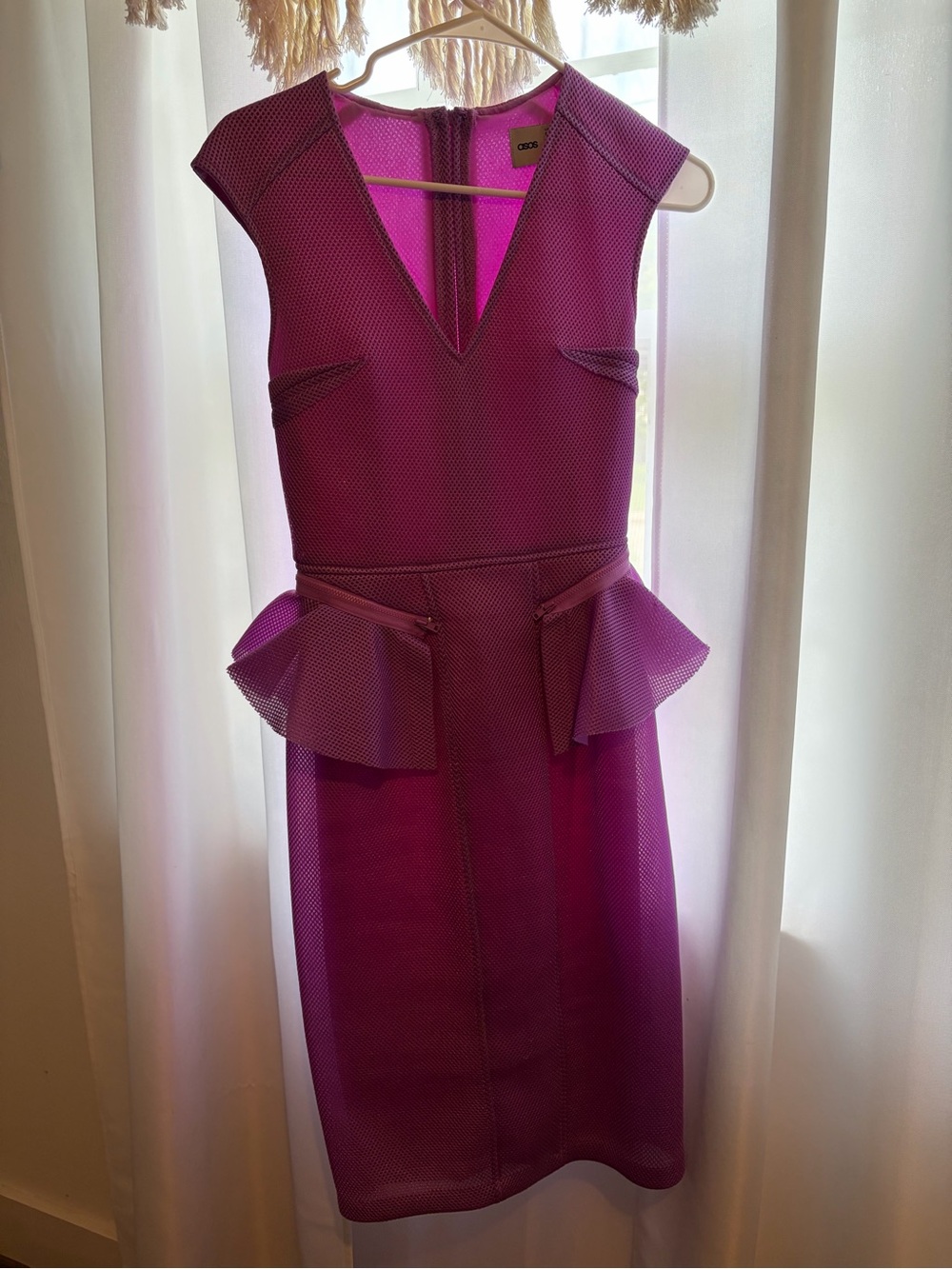 ASOS Fuchsia Peplum Sheath Dress